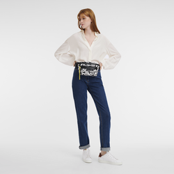 Le Pliage LGP M 腰包中号 , 黑/白色 - 帆布
