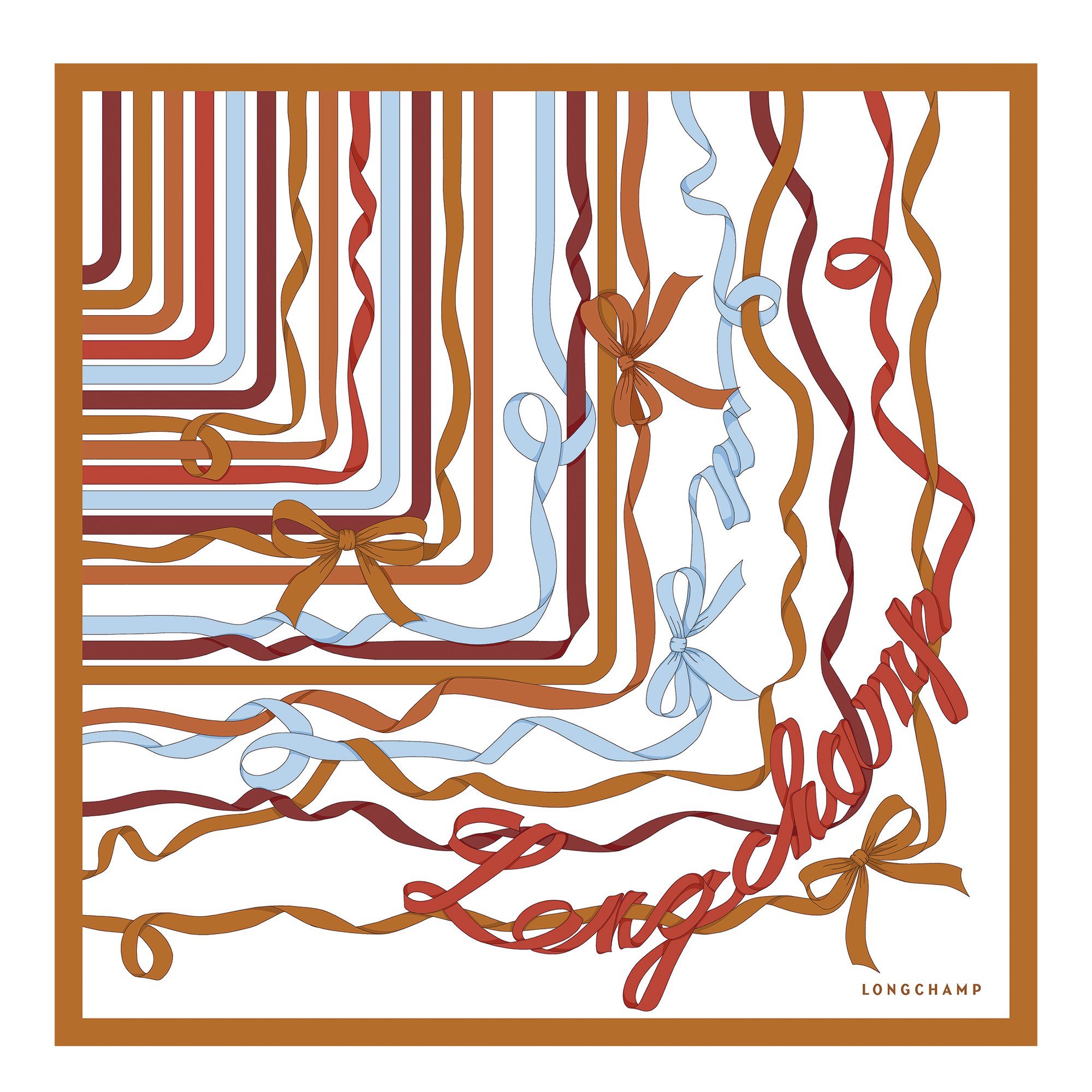 Rubans Longchamp 丝巾 50, 琥珀棕