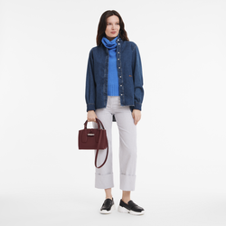 Roseau S Handbag , Plum - Leather