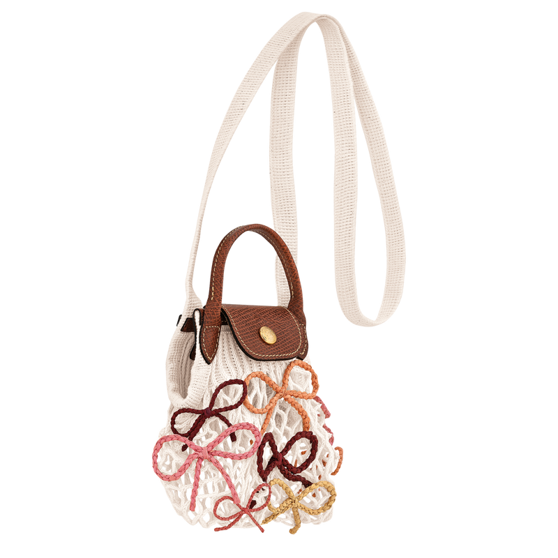 Le Pliage Collection XS Mesh bag , Ecru - Canvas  - View 3 of  4