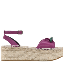 Le Roseau 坡跟麻底鞋 , 紫色 - 皮革