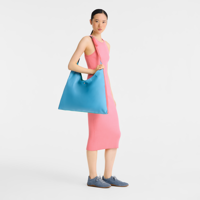 Re-Play XL Shoulder bag , Thunderstorm/Turquoise - Canvas