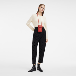 Le Pliage Xtra Phone case with leather lace , Orange - Leather