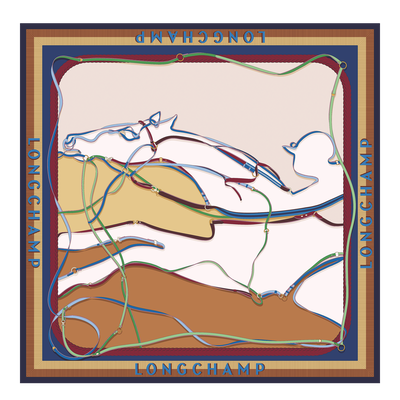 A Toute Allure Silk scarf 90 , Coffee - Silk
