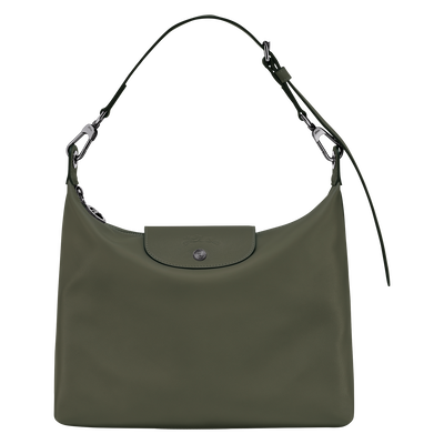 Le Pliage Xtra M Hobo 袋 , 冷杉色 - 皮革