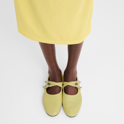 Le Foulonn&eacute; Ballerinas , Lime - Leather