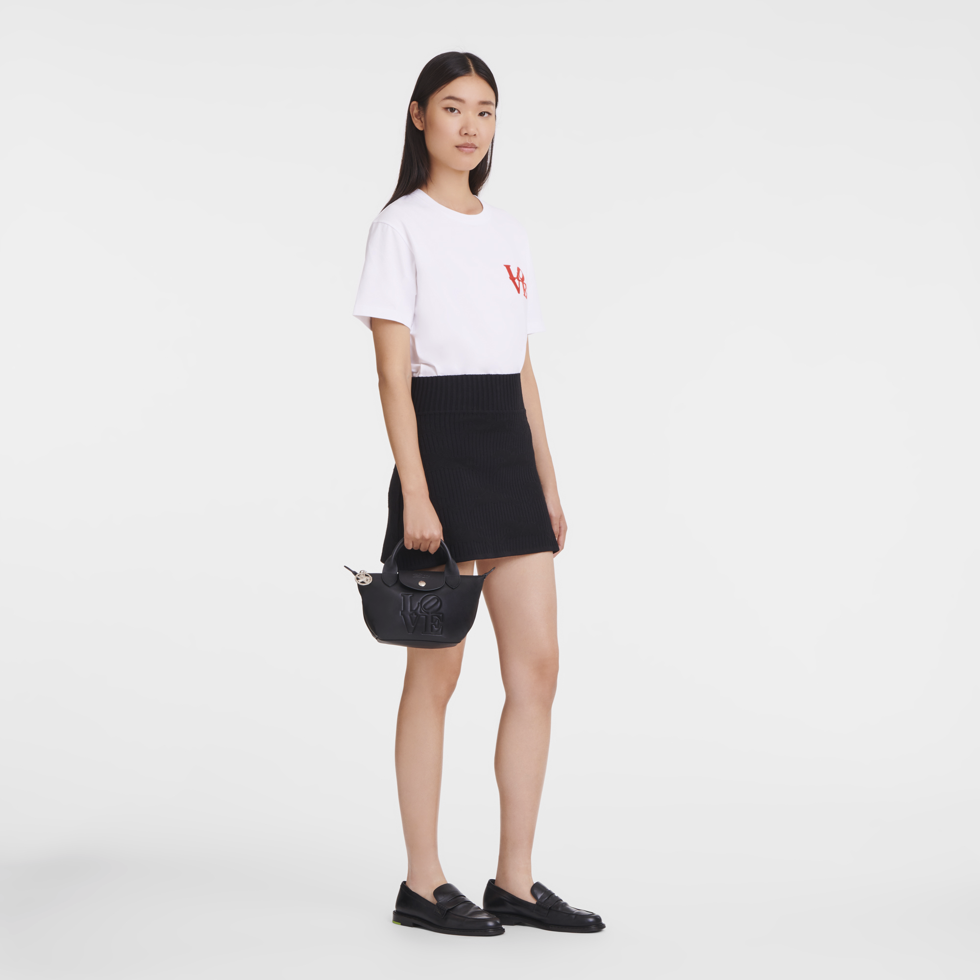 Longchamp x Robert Indiana 手提包 XS, 黑色