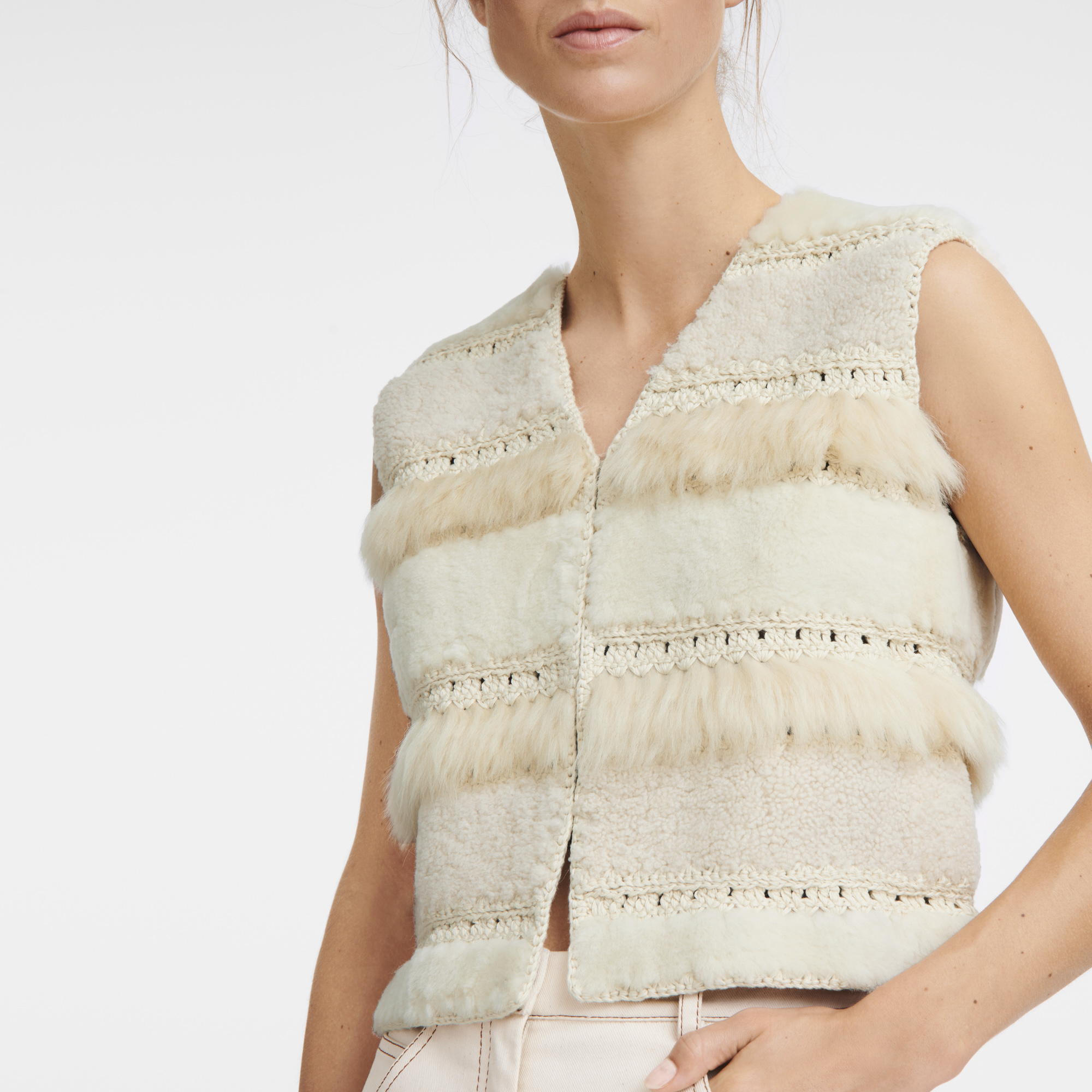 无袖开襟衫, 象牙白 - 查看 4
        4 - 放大 null 无袖开襟衫, 象牙白