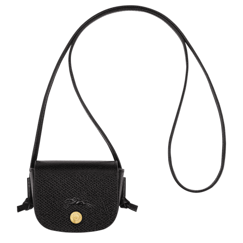 Épure Coin purse with leather lace , Black - Leather - View 1 of  4