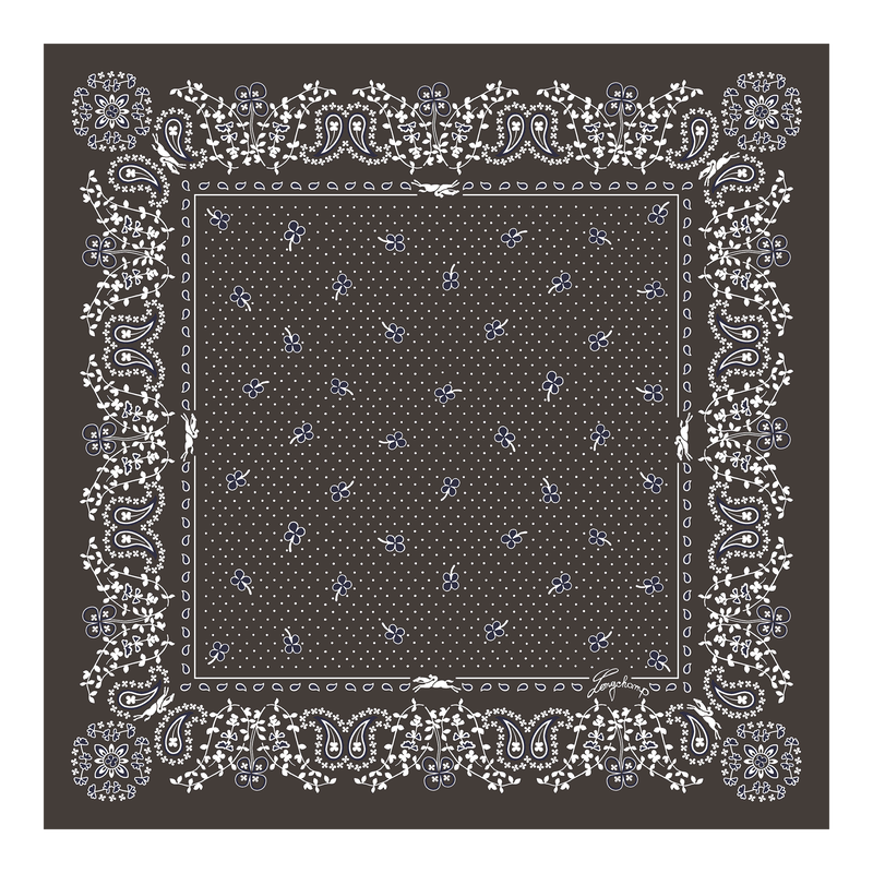 French Bandana Silk scarf 50 , Mocha - Silk  - View 1 of  3