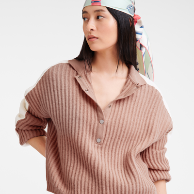 null Polo collar jumper, Nude