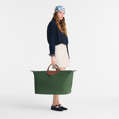 Le Pliage Original L 旅行包 , 英伦绿 - 再生帆布