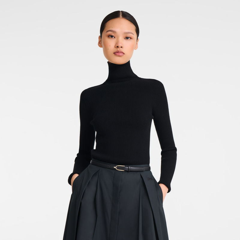 Ladies' belt , Black - Leather  - View 2 of  3