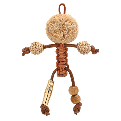 Key ring , Brown - Leather