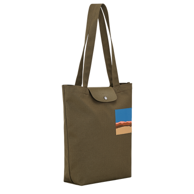 Caroline H&eacute;lain x Longchamp M 托特包 , 橄榄绿 - 帆布