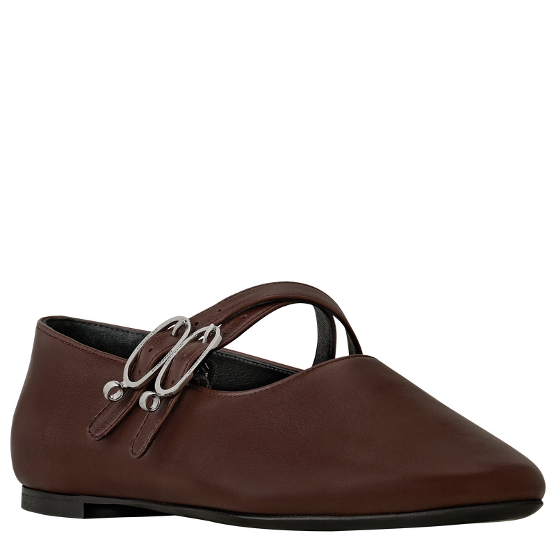 Le Foulonné Ballerinas , Mocha - Leather  - View 2 of  4