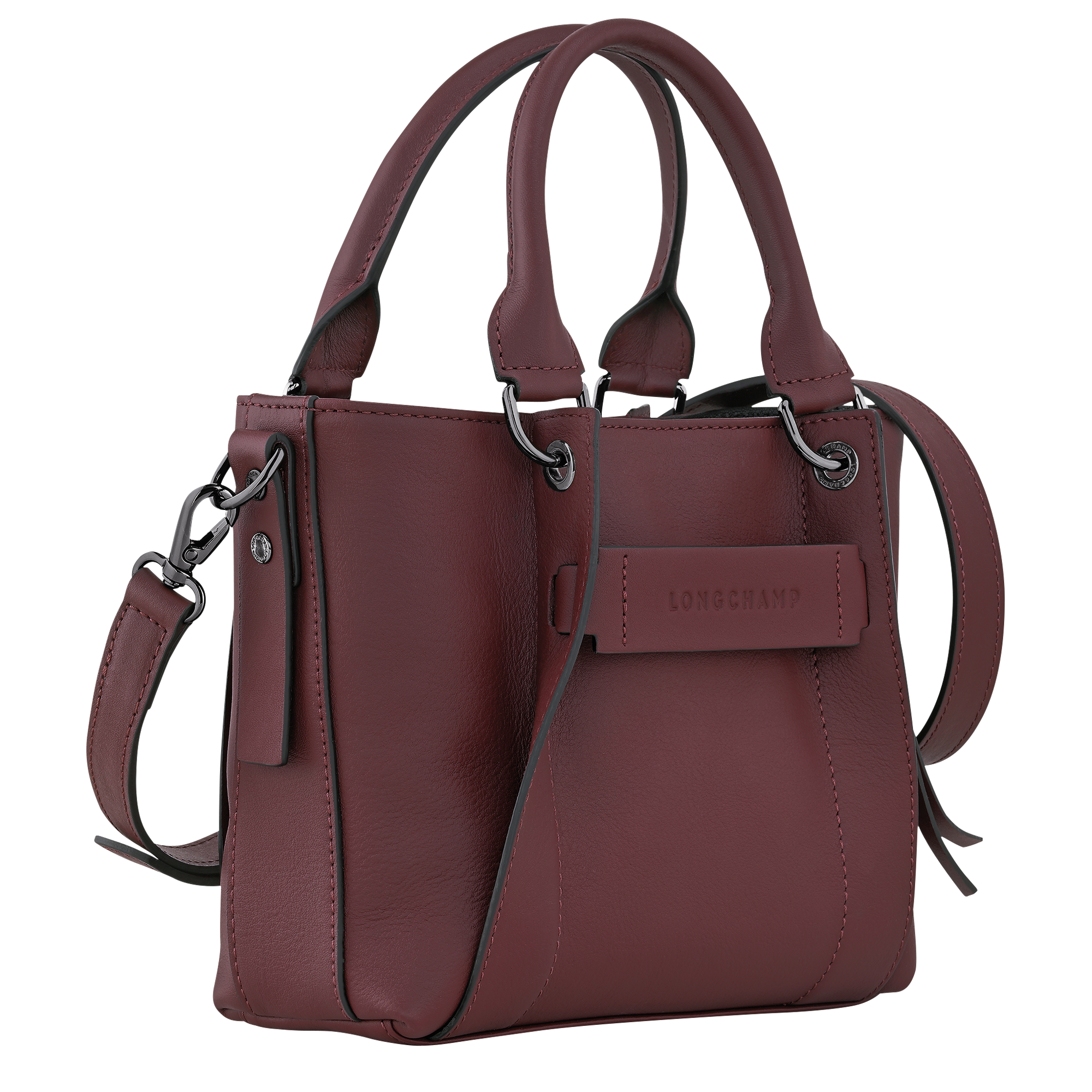 Longchamp 3D 手提包 S, 勃艮第色