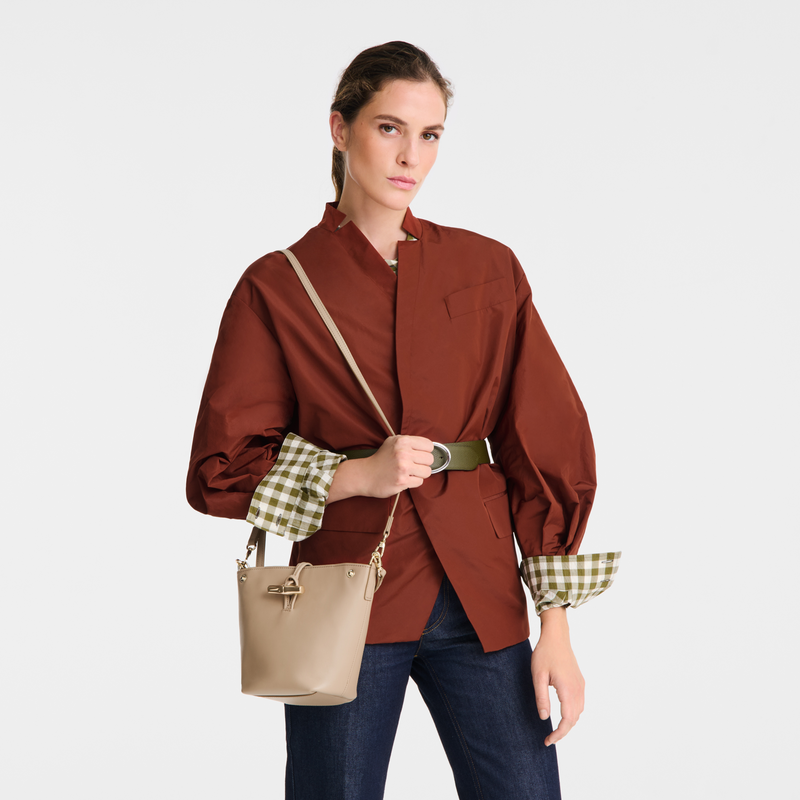 Le Roseau XS Bucket bag , Root - Leather  - View 2 of  6