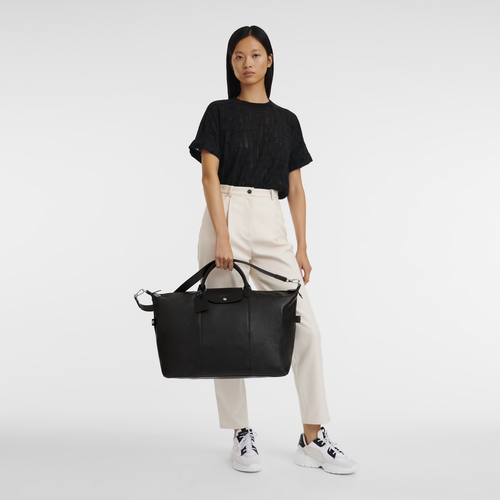 Le Foulonné S Travel bag , Black - Leather - View 2 of  4