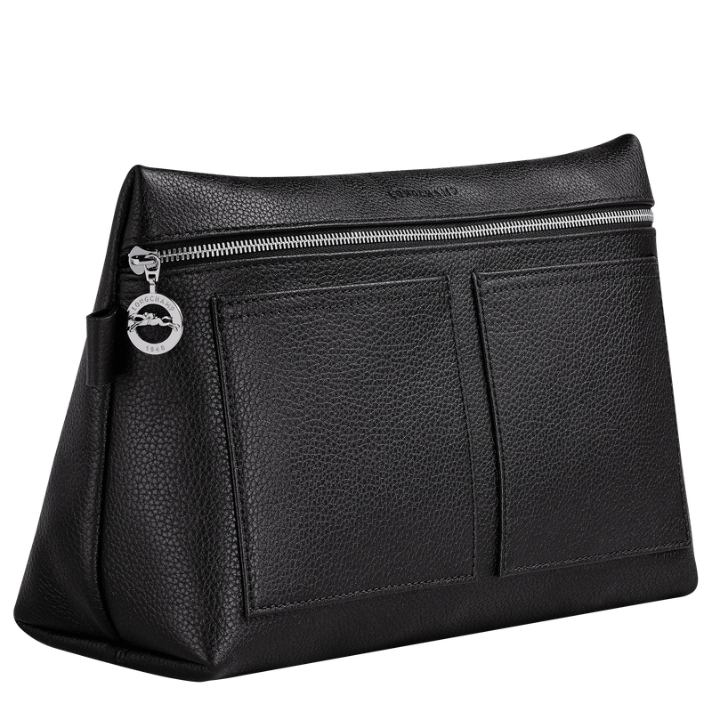 Le Foulonn&eacute; Toiletry case , Black - Leather  - View 2 of  3
