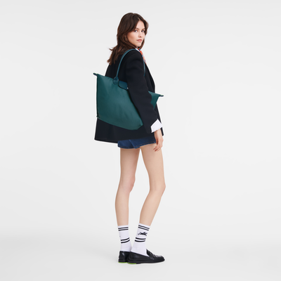 Le Pliage Green L 托特包 , 孔雀蓝色 - 再生帆布
