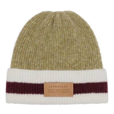 Beanie , Pistachio/Burgundy - Knit