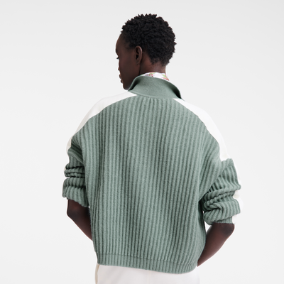 null Polo collar jumper, Celadon