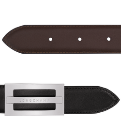 Delta Box Men's belt , Black/Mocha - Leather