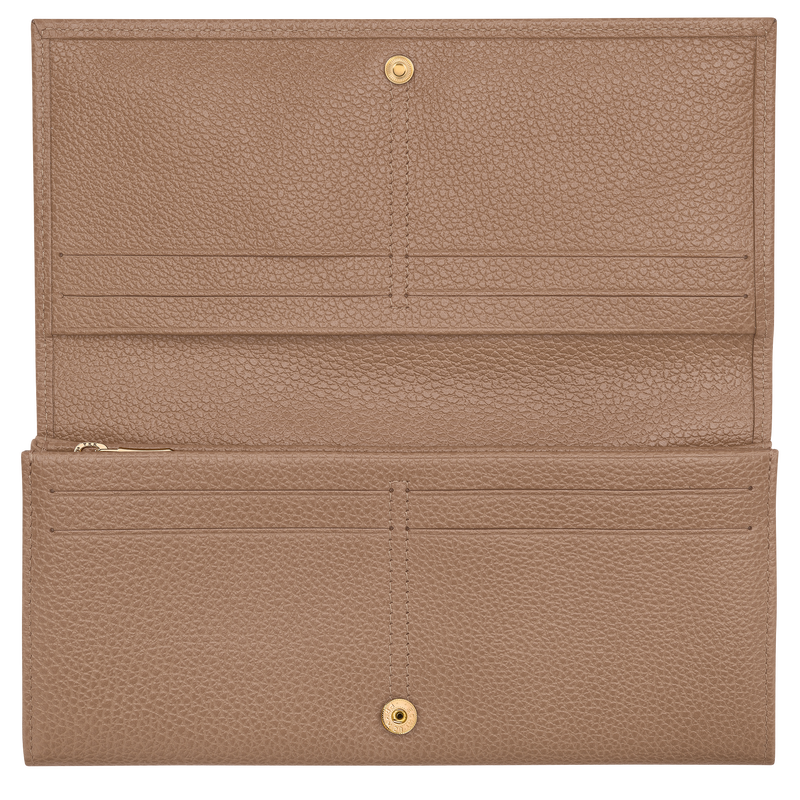 Le Foulonné Long continental wallet , Biscuit - Leather  - View 3 of  3