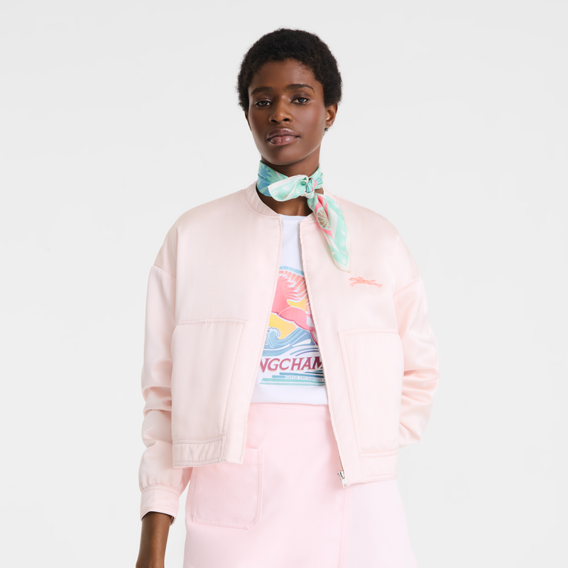 Parisian Surf Club（巴黎冲浪俱乐部） 丝巾 90 , 虾粉色 - 真丝  - 查看 2 2