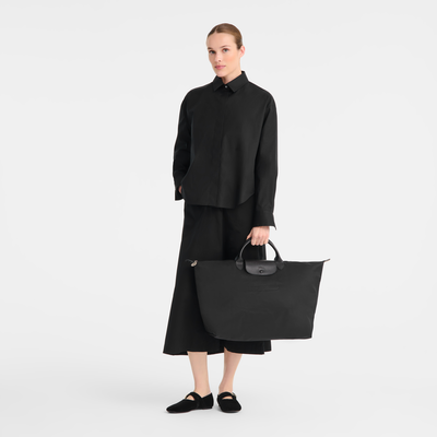 Le Pliage One L 旅行包 , 黑色 - 再生帆布