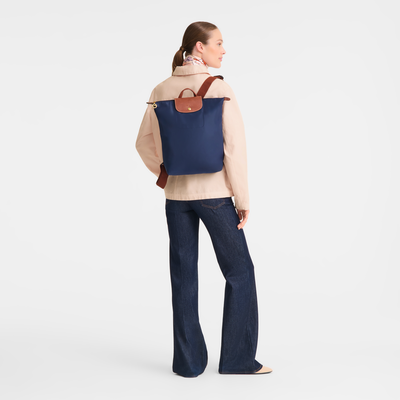 Le Pliage Original M 双肩背包 , 海军蓝色 - 再生帆布