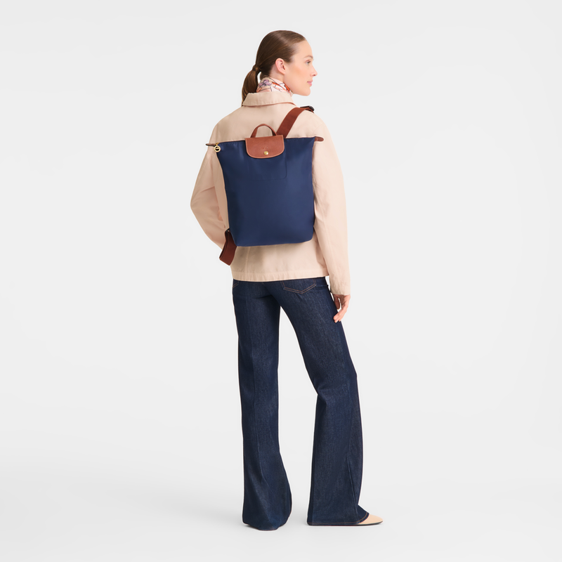 Le Pliage Original M 双肩背包 , 海军蓝色 - 再生帆布  - 查看 2 7