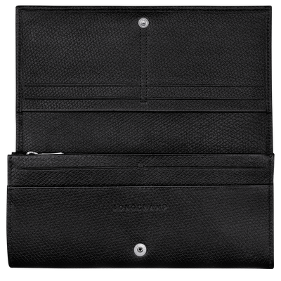 Le Roseau Flap wallet , Black - Leather