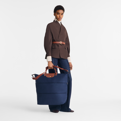 Le Pliage Original Travel bag expandable , Navy - Recycled canvas