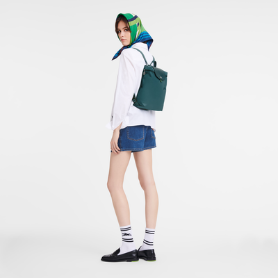 Le Pliage Green M 双肩背包 , 孔雀蓝色 - 再生帆布