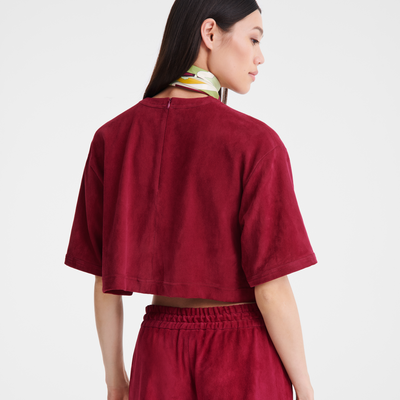 null Leather crop top, Beetroot