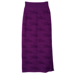 中长半身裙 , 紫色 - 针织