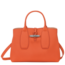 Roseau M Handbag , Orange - Leather
