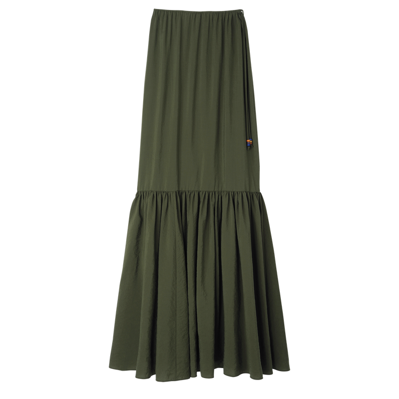 Long skirt , Khaki - Crepe  - View 1 of  3