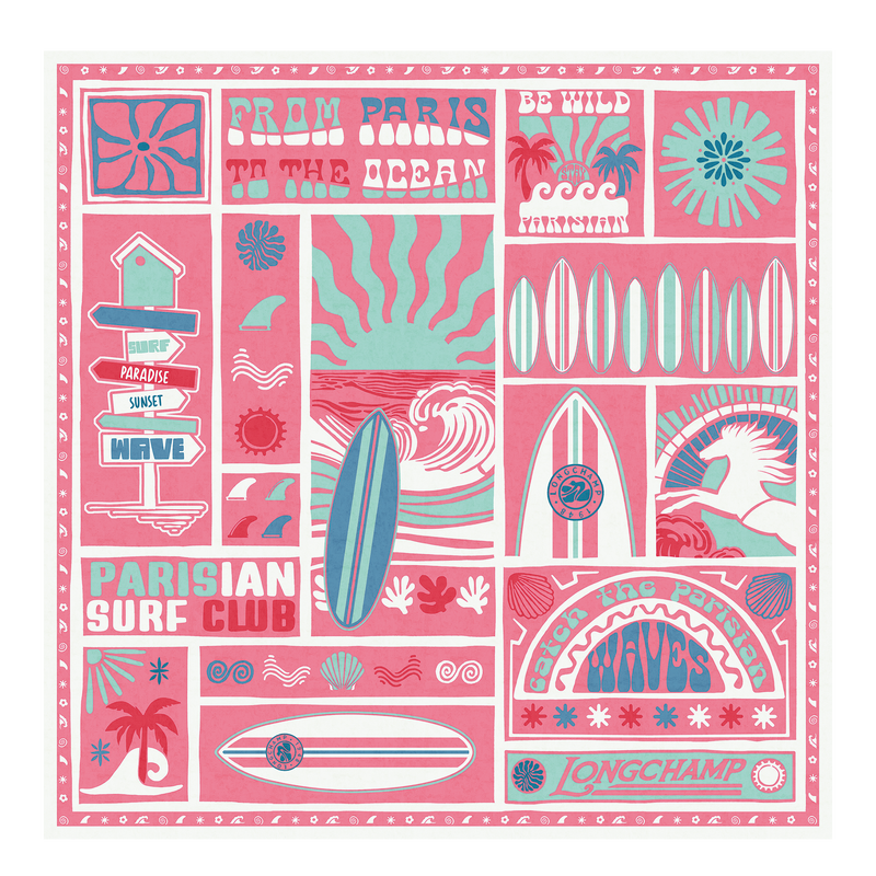 Parisian Surf Club Silk scarf 90 , Shrimp - Silk  - View 1 of  1