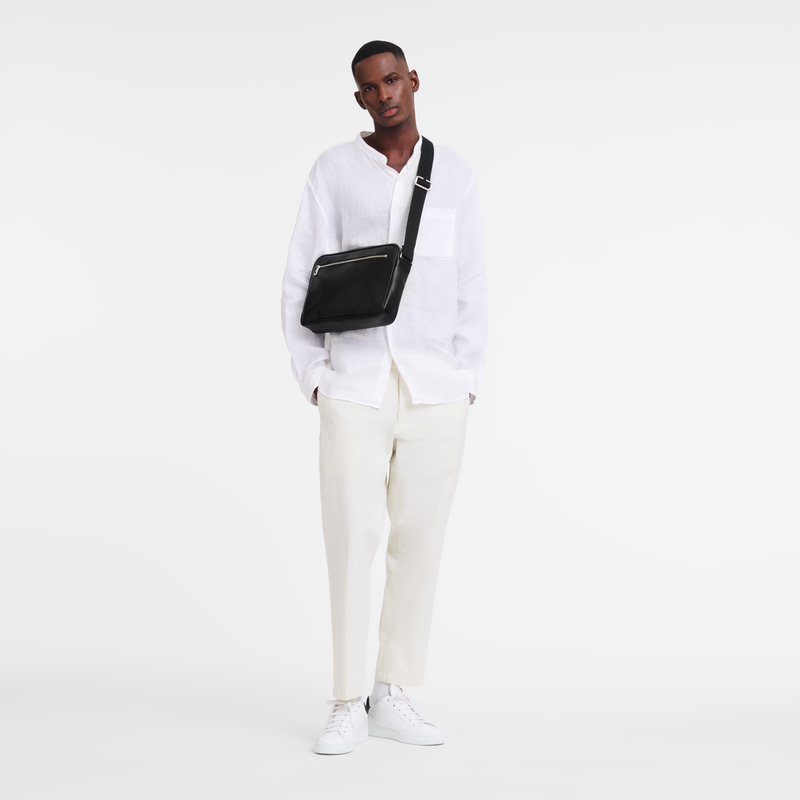 Le Foulonn&eacute; 系列 M 斜挎包 , 黑色 - 皮革  - 查看 2 5