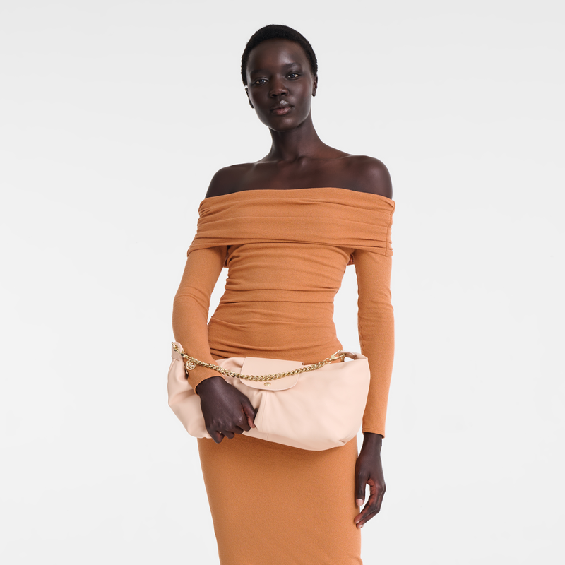 Le Pliage Xtra L Shoulder bag , Cream - Leather  - View 5 of  5