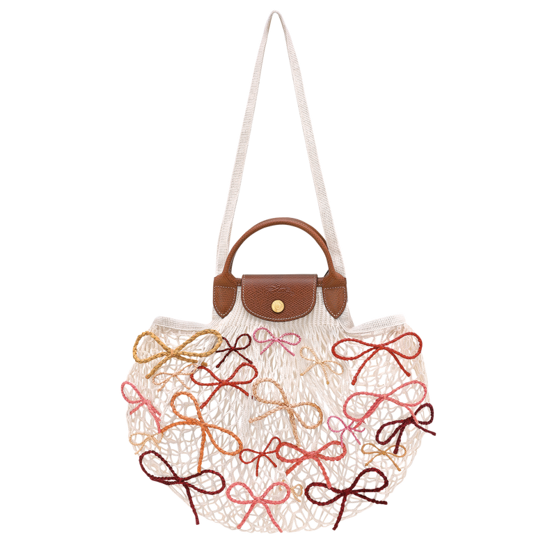 Le Pliage Collection L Mesh bag , Ecru - Canvas  - View 1 of  4