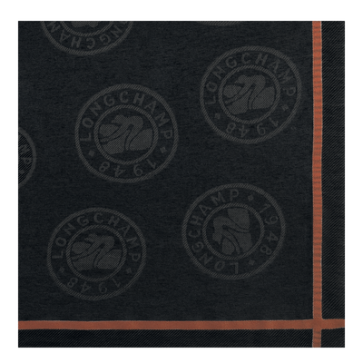 Longchamp奖章 披肩 , 黑色 - 棉混纺