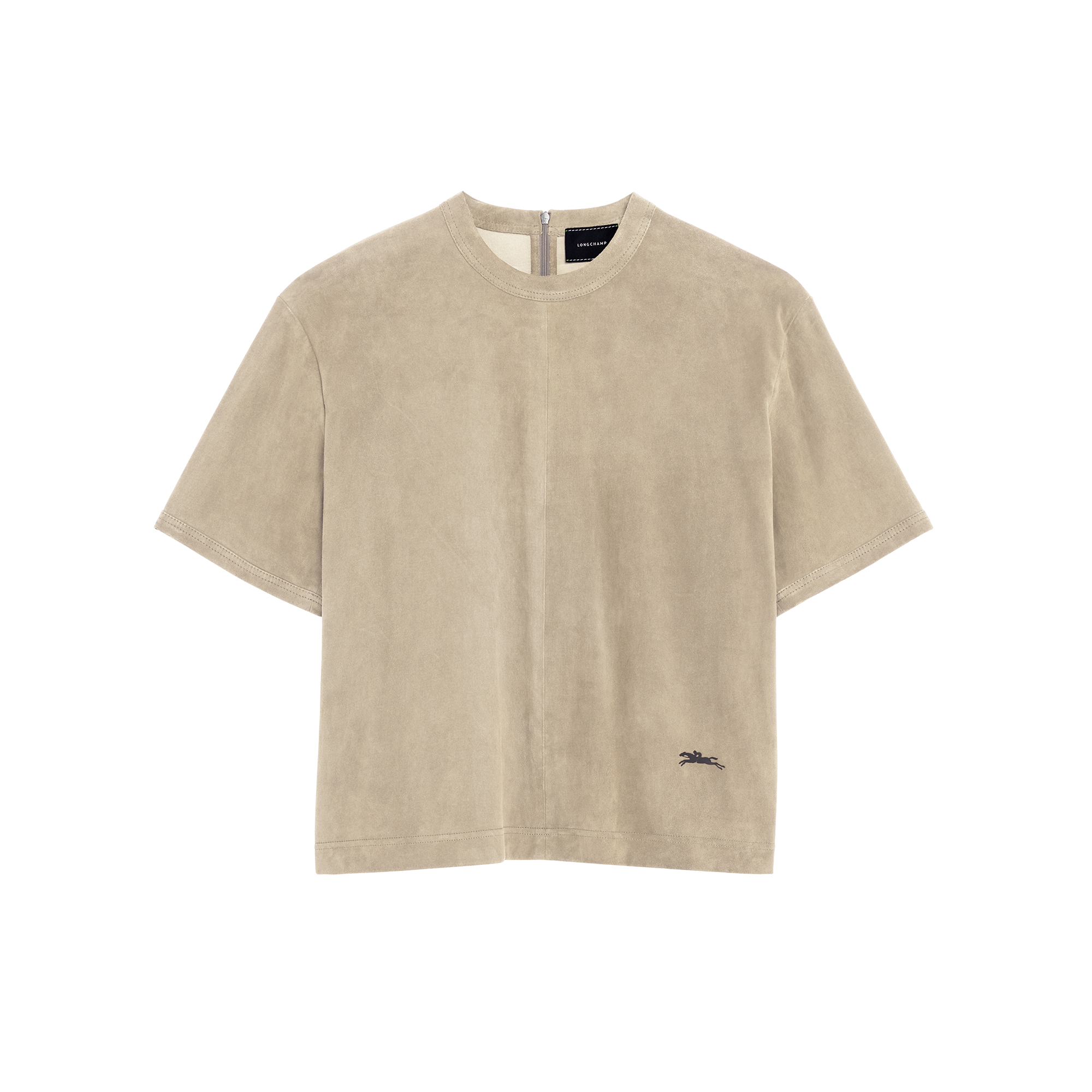 null 短款皮革上衣, 亚麻色