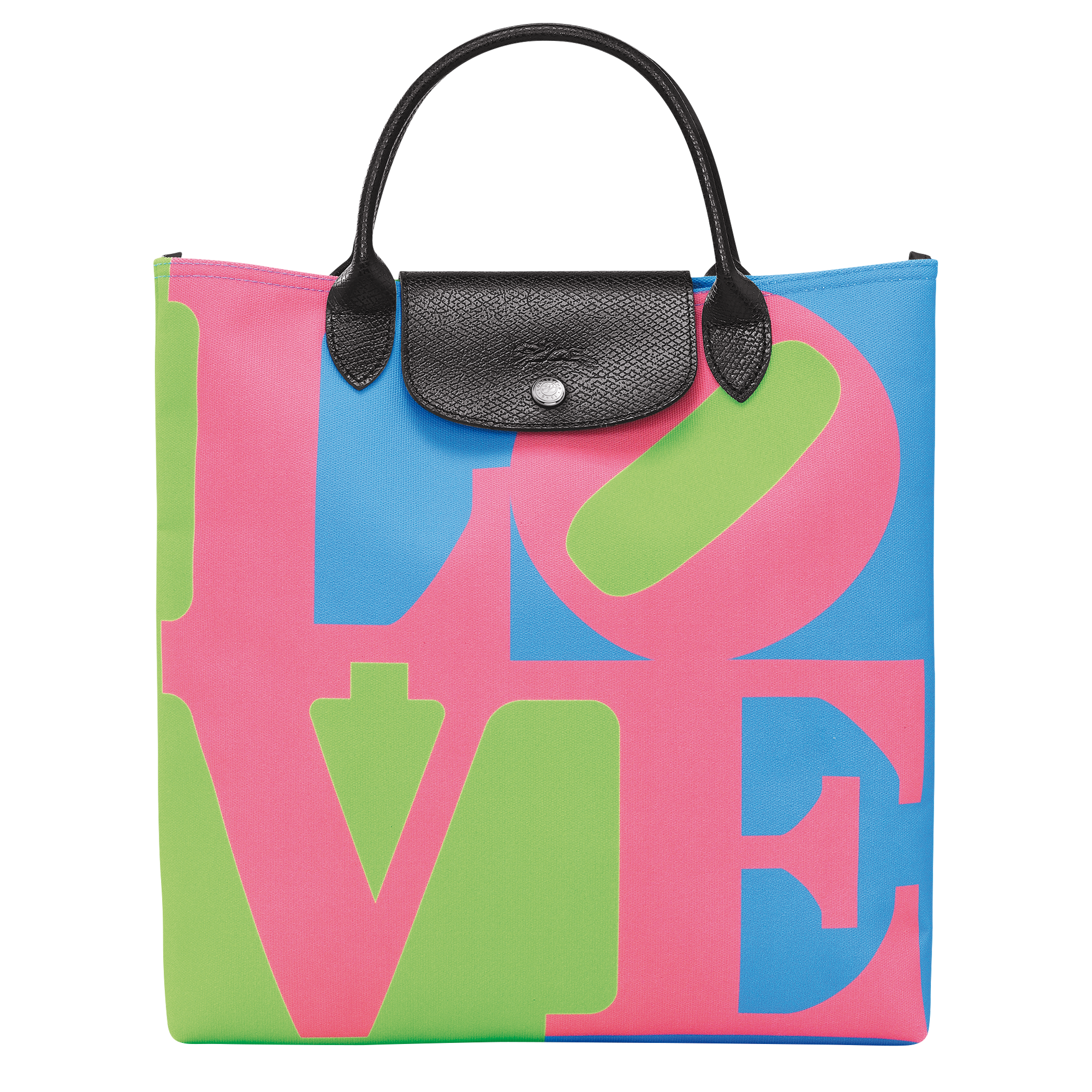 Longchamp x Robert Indiana 手提包 L, 粉红色