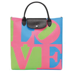 Longchamp x Robert Indiana 手提包 L, 粉红色