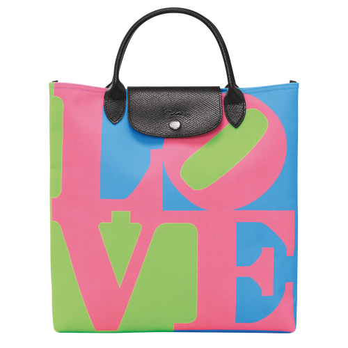 Longchamp x Robert Indiana L 手提包 , 粉红色 - 帆布 - 查看 1 5