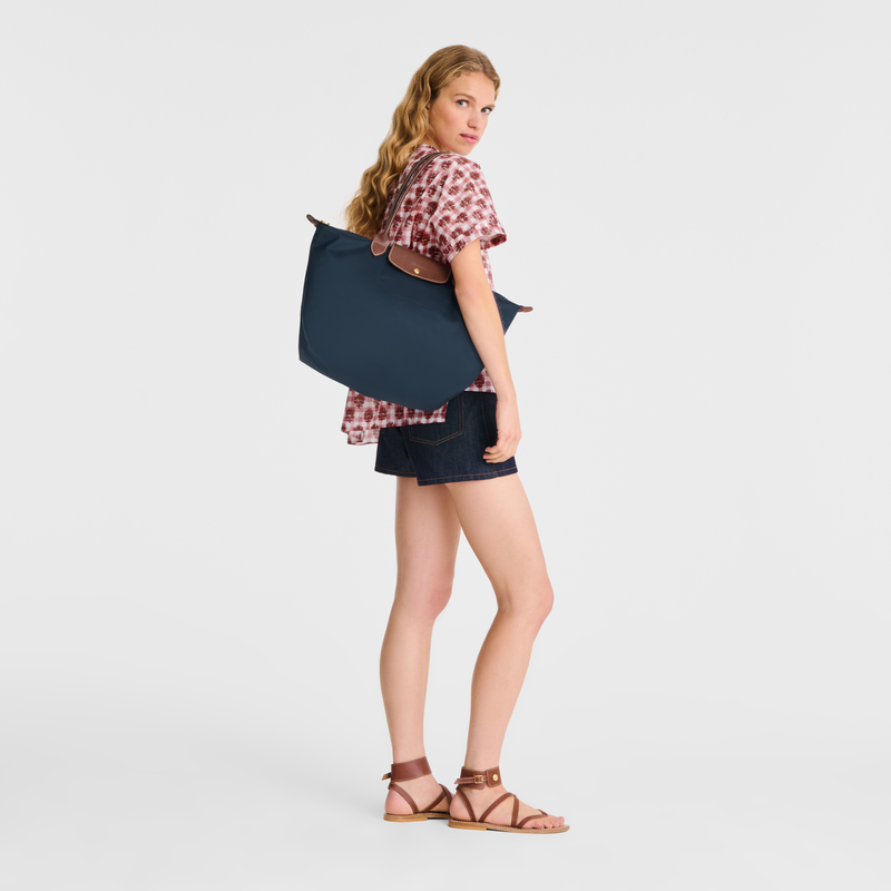 Le Pliage Original L 托特包 , 海军蓝色 - 再生帆布  - 查看 2 6